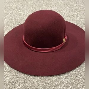 Vince Camuto Burgundy Hat 100% Wool O/S Adjustable Fit NWT